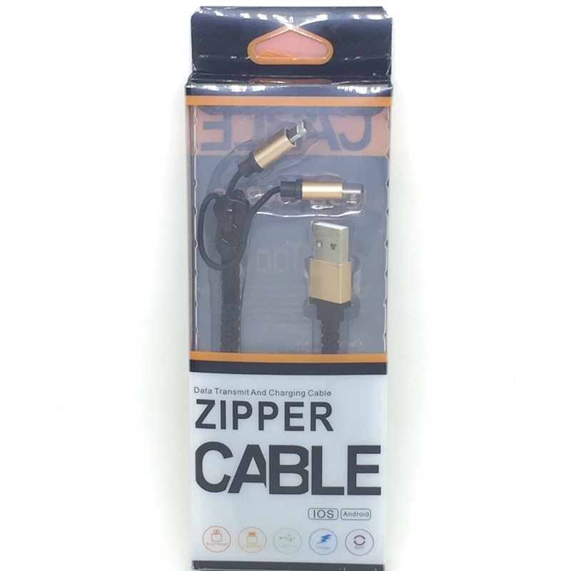 Cabo De Dados Em Zipper Metro Para Micro Usb V E Lightning