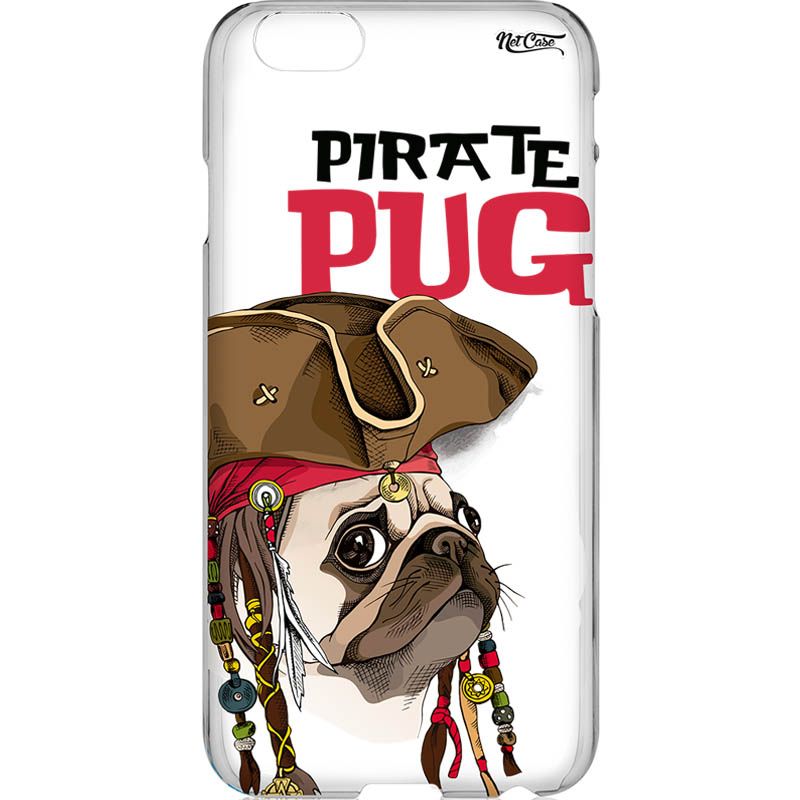 Capa Silicone NetCase Transparente Pirate Pug