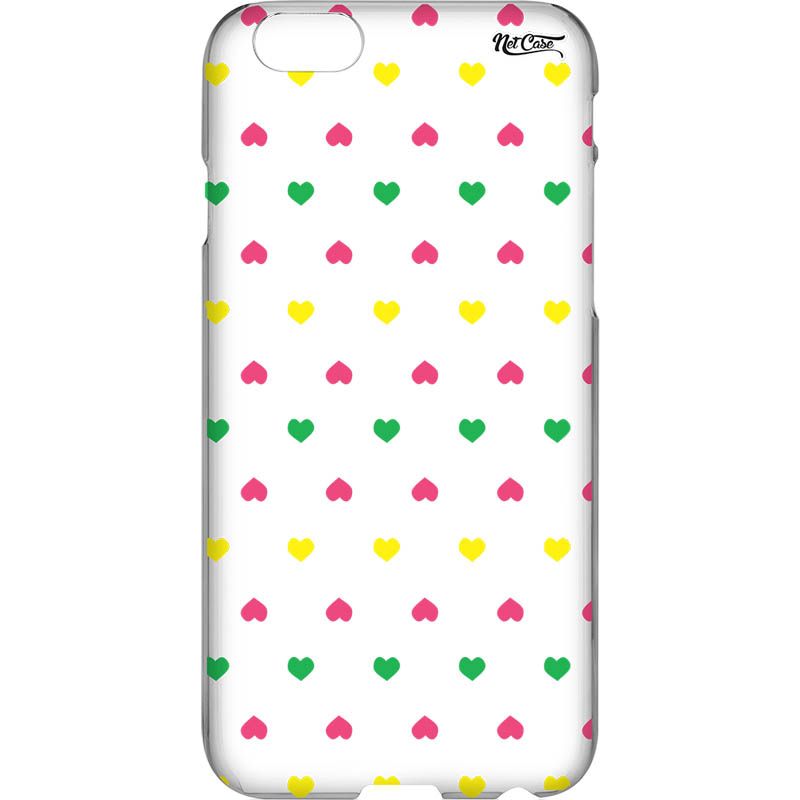 Capa Silicone NetCase Transparente Colored Hearts