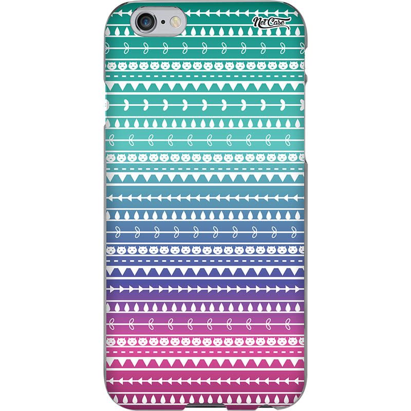 Capa Silicone NetCase Chapada Étnica Verde, Azul e Pink