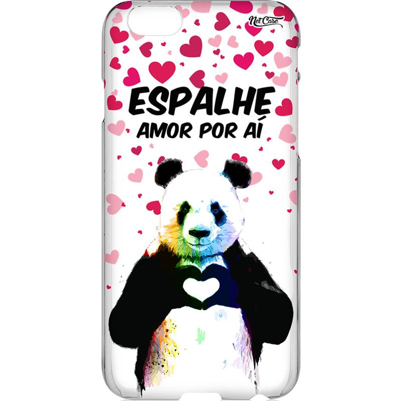 Capa Silicone NetCase Transparente Panda: Espalhe Amor Por Aí