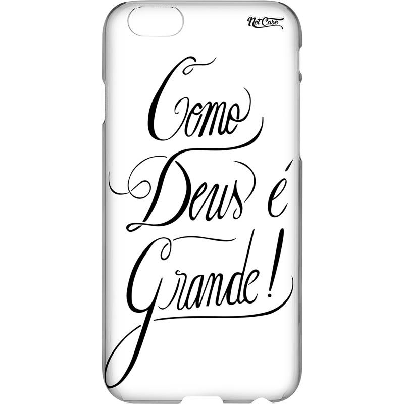 Capa Silicone NetCase Transparente Como Deus é Grande!