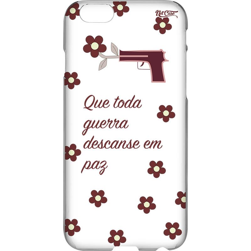 Capa Silicone NetCase Transparente 'Que Toda Guerra Descanse em Paz'