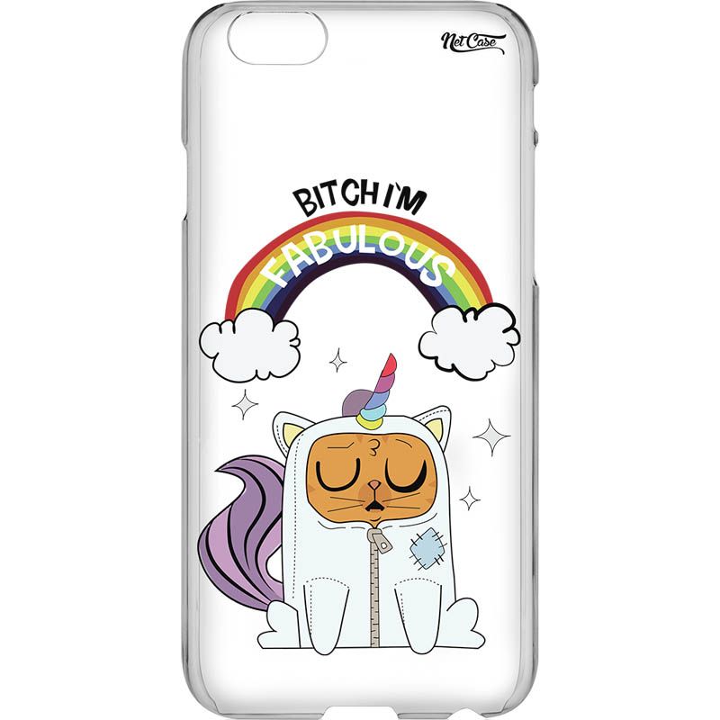 Capa Silicone NetCase Transparente ''Bitch I'M Fabulous''