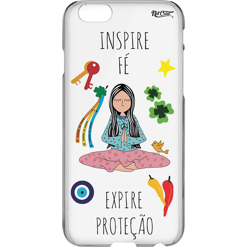 Capa Silicone NetCase Transparente Inspire Fé, Expire Proteção 