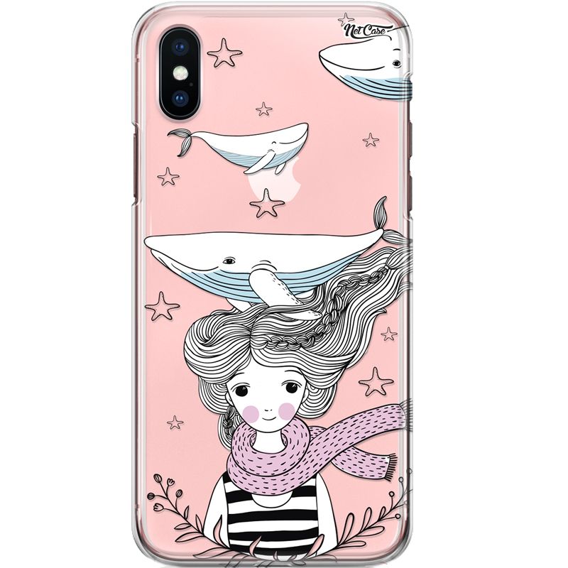 Capa Silicone NetCase Transparente Girl With Whales