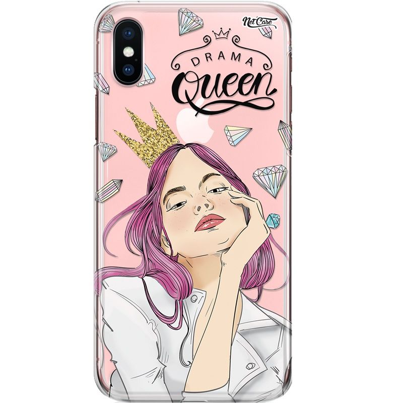 Capa Silicone NetCase Transparente Drama Queen