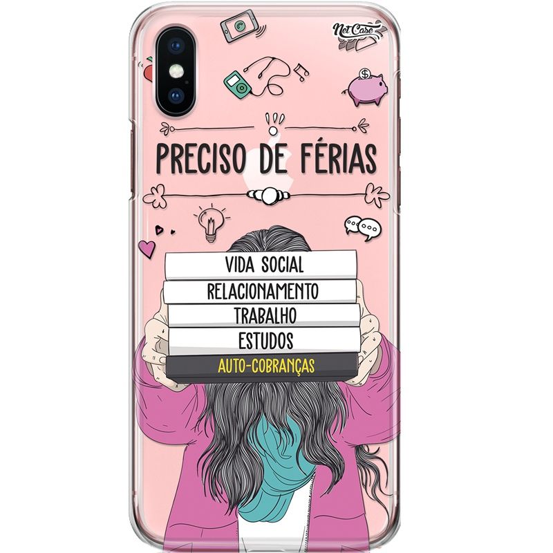 Capa Silicone NetCase Transparente Preciso de Férias