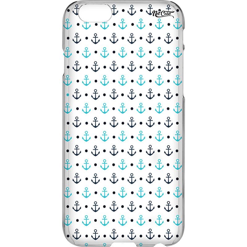 Capa Silicone NetCase Transparente Âncoras Degradê Azul