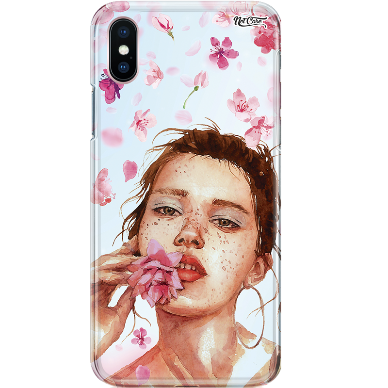 Capa Silicone NetCase Chapada Red-Haired Girl with Flowers