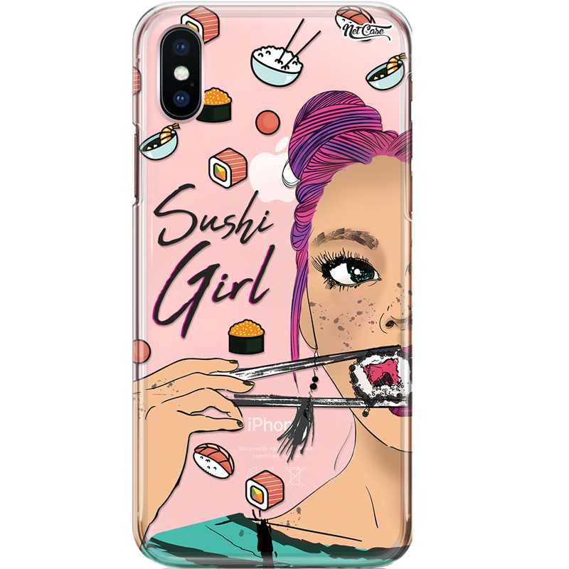 Capa Silicone NetCase Transparente Sushi Girl