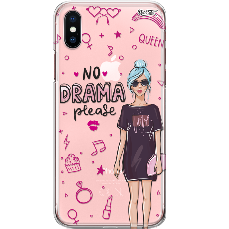 Capa Silicone NetCase Transparente No Drama Please