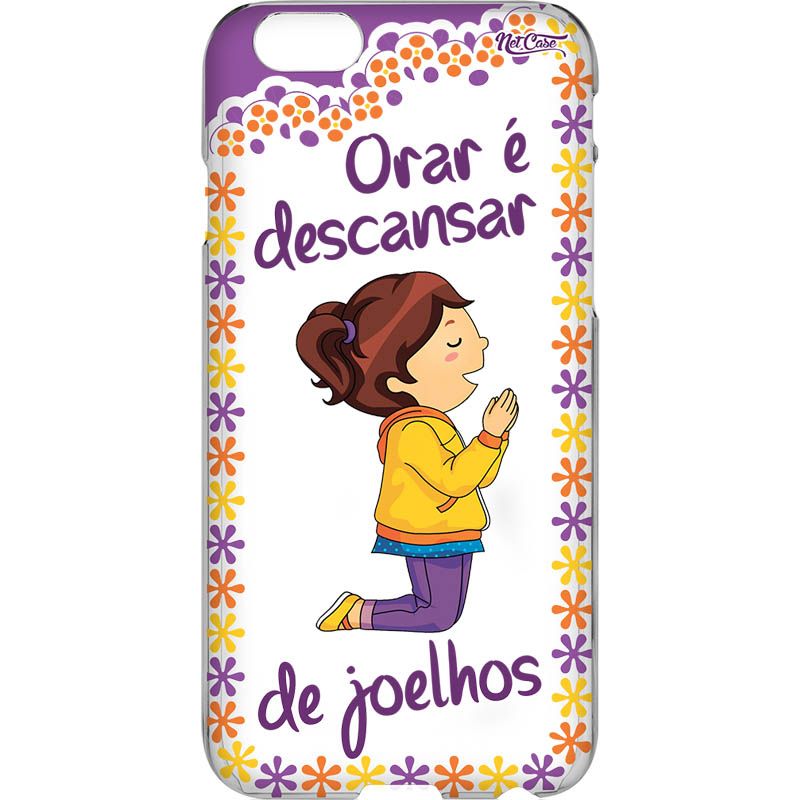 Capa Silicone NetCase Transparente 'Orar é Descansar de Joelhos'