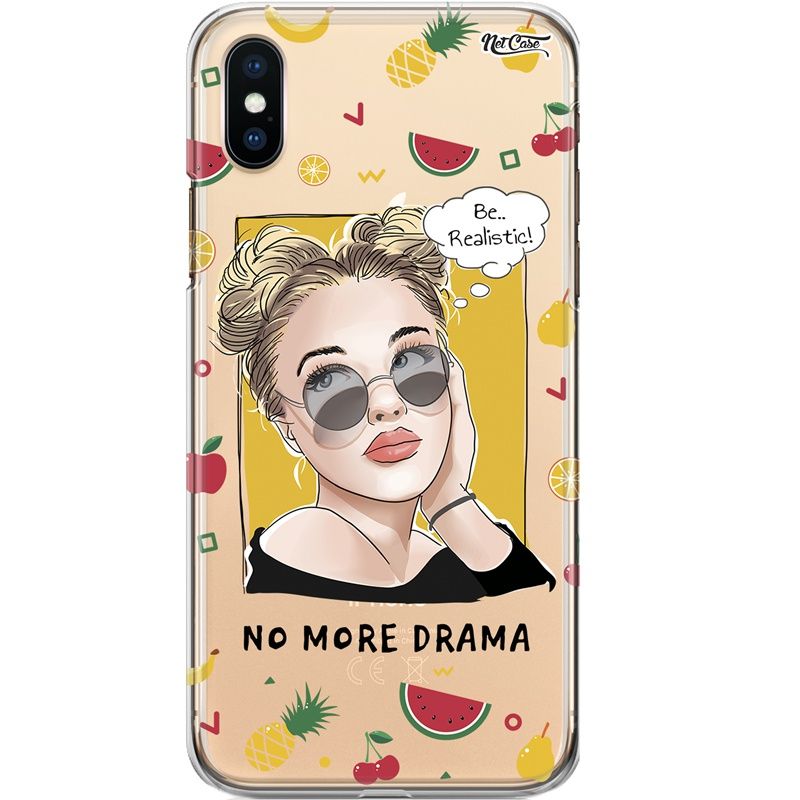 Capa Silicone NetCase Transparente No More Drama: Be Realistic!