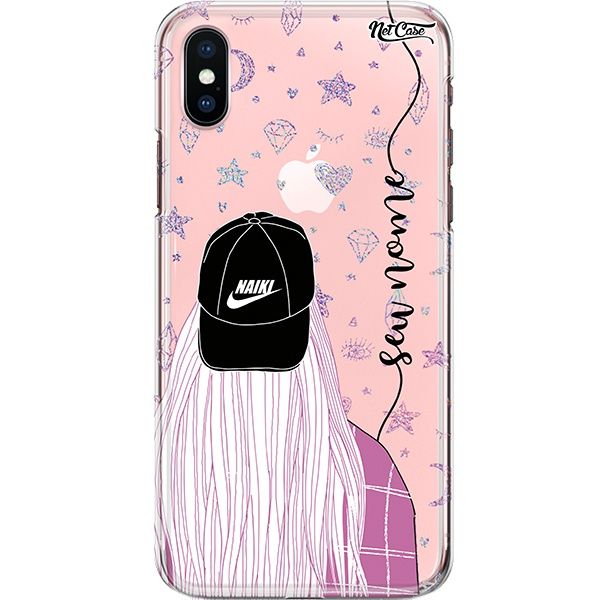 Capa Silicone NetCase Transparente Nome Naiki Girl