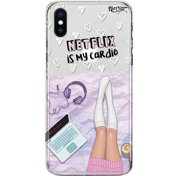 Capa Silicone NetCase Transparente Netflix is My Cardio