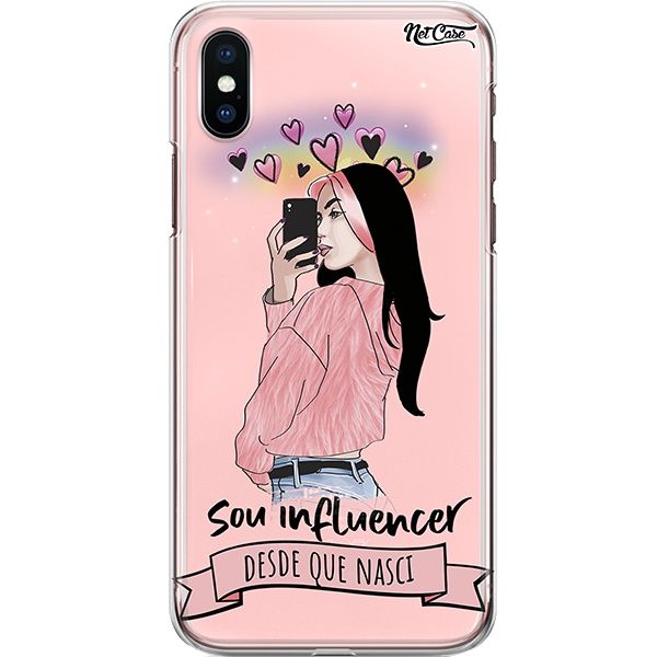 Capa Silicone NetCase Transparente Sou Influencer Desde que Nasci