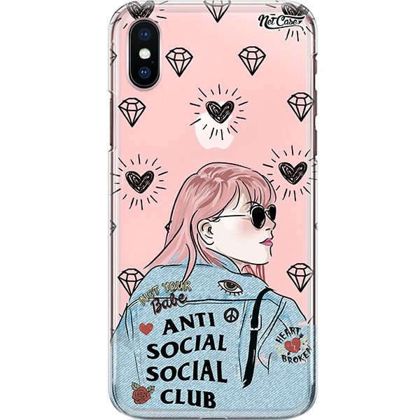 Capa Silicone NetCase Transparente Not Your Babe: Anti Social Club