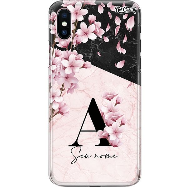 Capa Silicone NetCase Chapada Nome Pink and Black Marble