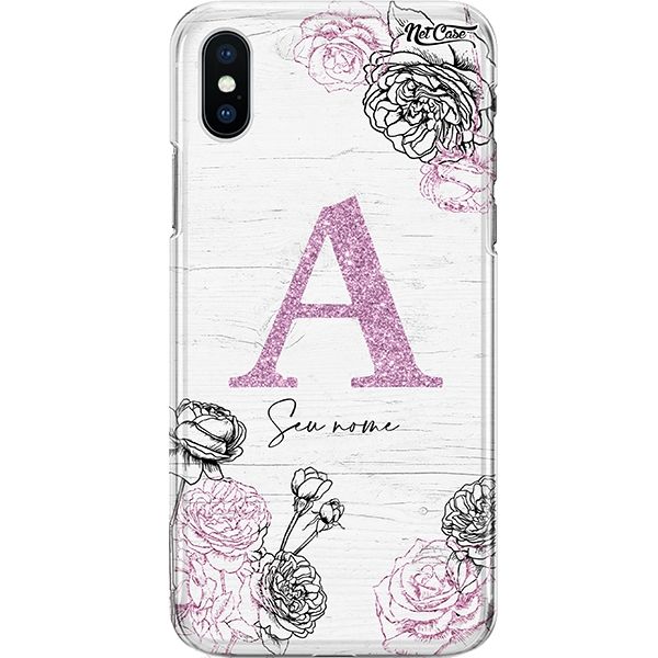 Capa Silicone NetCase Chapada Nome Graphite Flowers