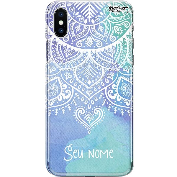 Capa Silicone NetCase Chapada Nome Watercolor Mandala