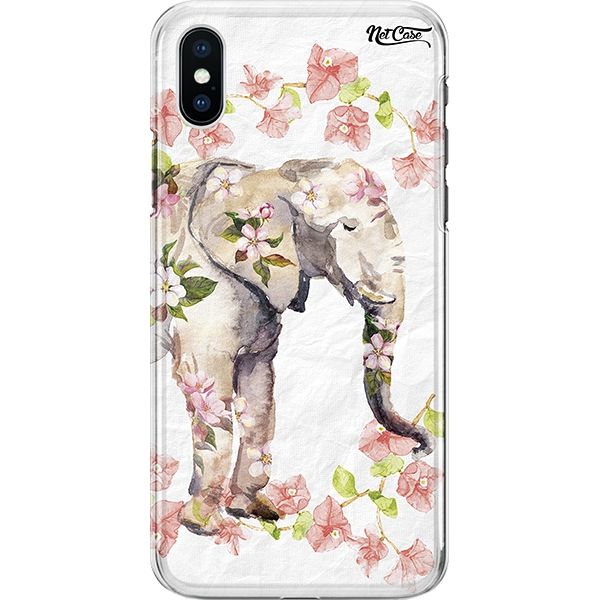 Capa Silicone NetCase Chapada Watercolor Elephant Flowers