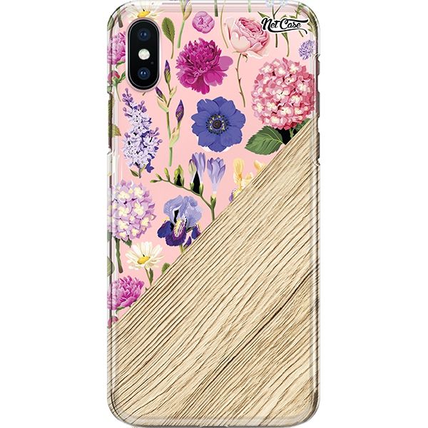 Capa Silicone NetCase Transparente Cold Colored Wood Flowers