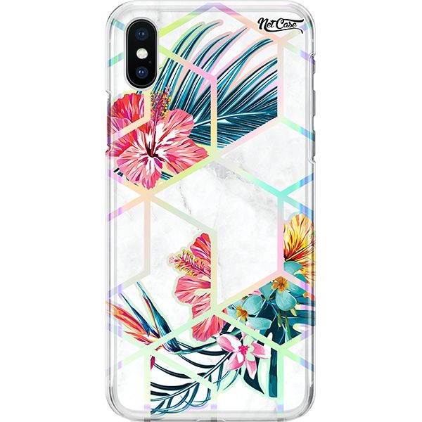 Capa Silicone NetCase Holográfica Geometric Summer Flowers