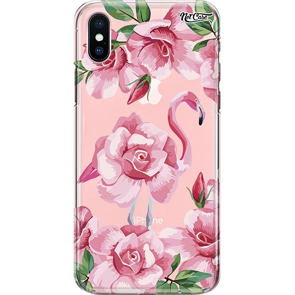 Capa Silicone NetCase Transparente Flamingo: Blooming Roses