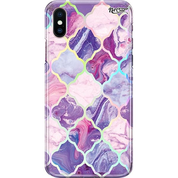 Capa Silicone NetCase Holográfica Violet, Pink and Blue Geometric Shapes