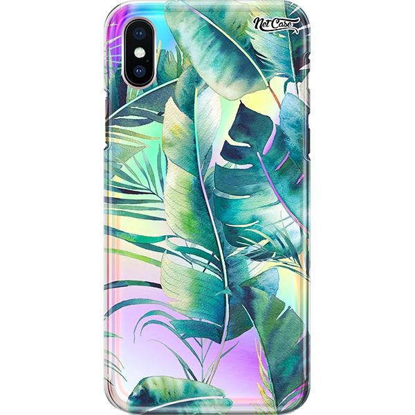 Capa Silicone NetCase Holográfica Folhas