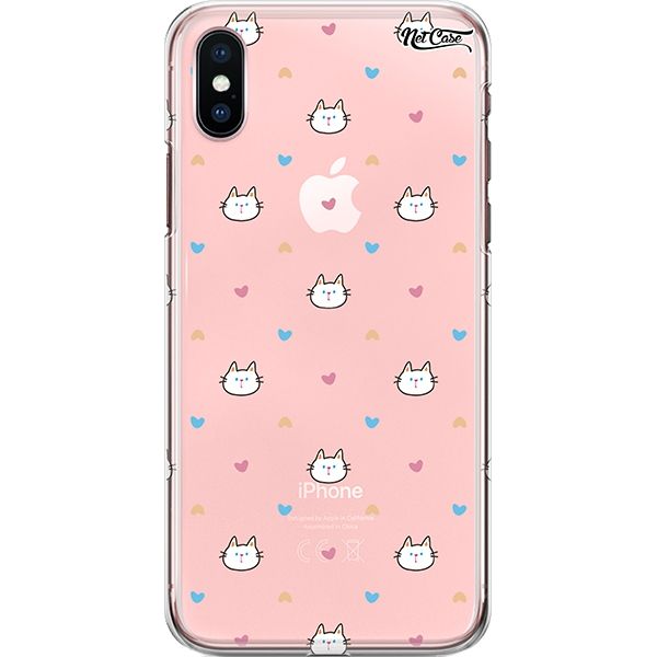 Capa Silicone NetCase Transparente Kittens and Little Hearts