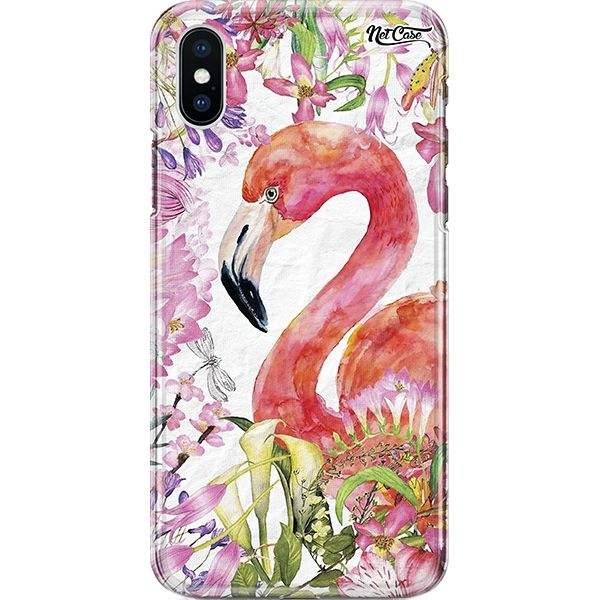 Capa Silicone NetCase Chapada Flamingo On Leaves