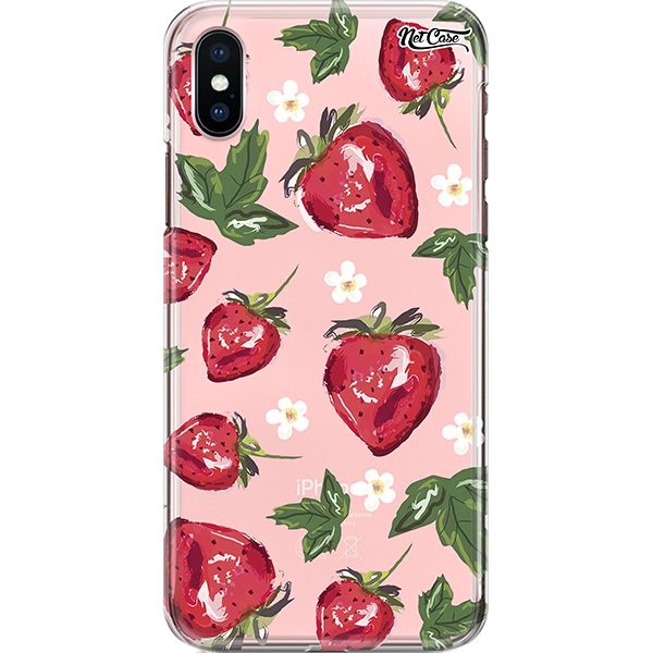 Capa Silicone NetCase Transparente Strawberries and Florets