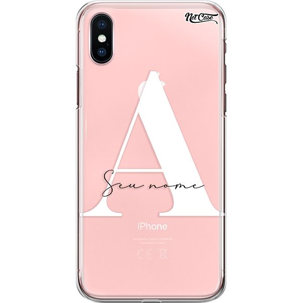 Capa Silicone NetCase Transparente Nome Initial Capital Letter