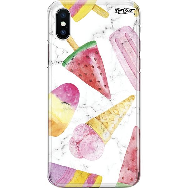 Capa Silicone NetCase Chapada Tropical Ice Cream On White Marble