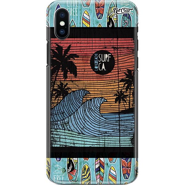 Capa Silicone NetCase Chapada Wood Engraving: LongBeach Surf CA.