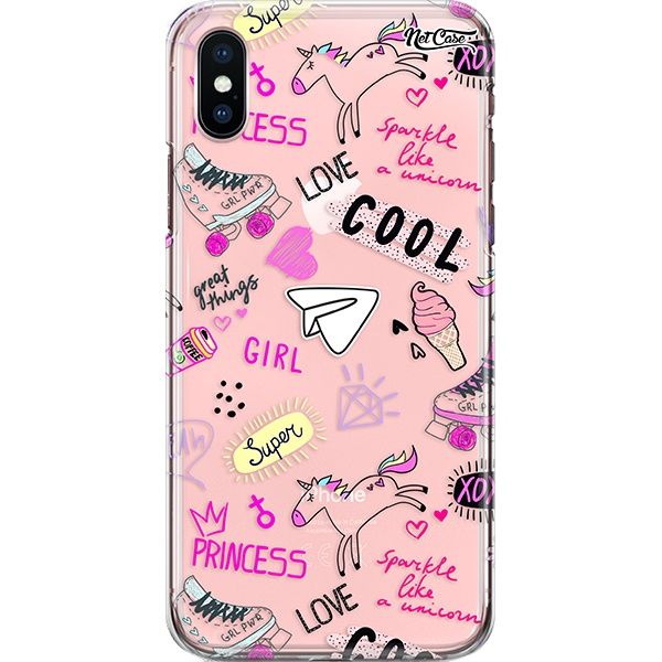 Capa Silicone NetCase Transparente Patches Sparkle Like a Unicorn