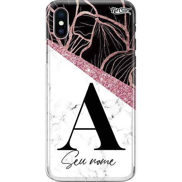 Capa Silicone NetCase Chapada Nome Explosion of Pink and White Marble