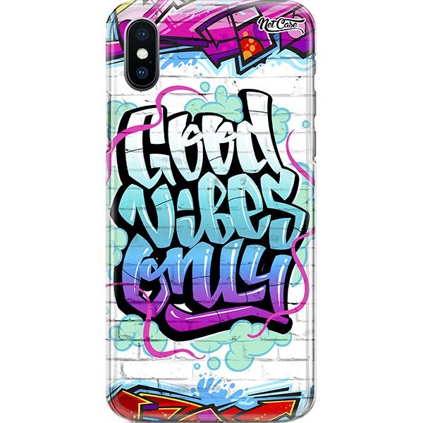 Capa Silicone NetCase Chapada Grafite Good Vibes Only