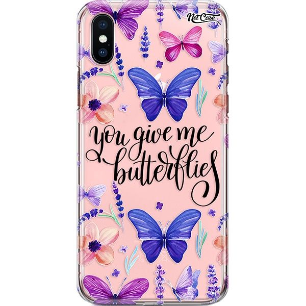 Capa Silicone NetCase Transparente You Give Me Butterflies