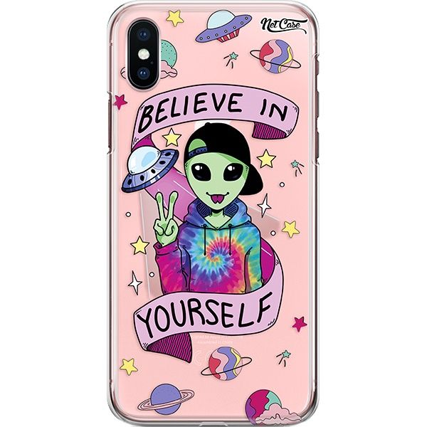 Capa Silicone NetCase Transparente Alien: Believe in Yourself