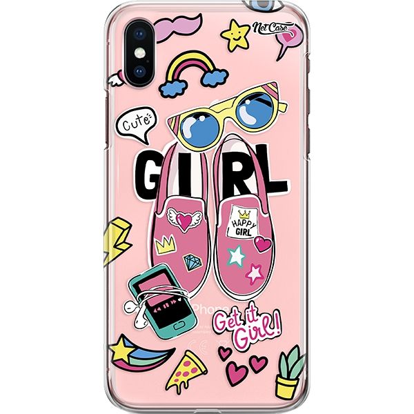 Capa Silicone NetCase Transparente Cute Girl: Get Girl!