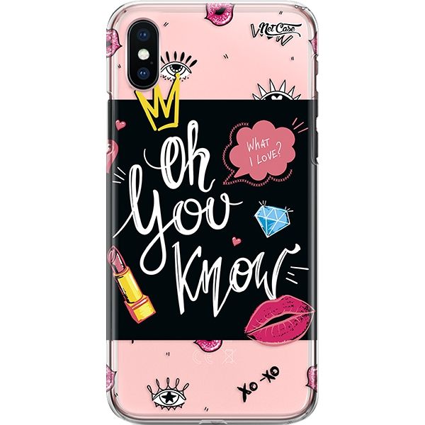 Capa Silicone NetCase Transparente What I Love? Oh You Know