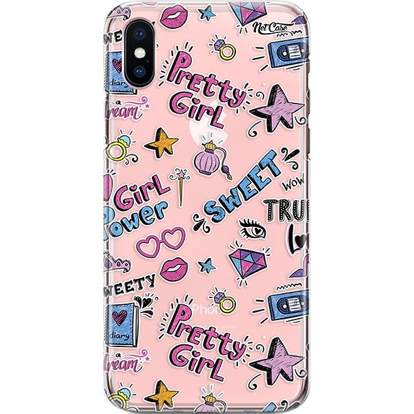 Capa Silicone NetCase Transparente Pretty Girl