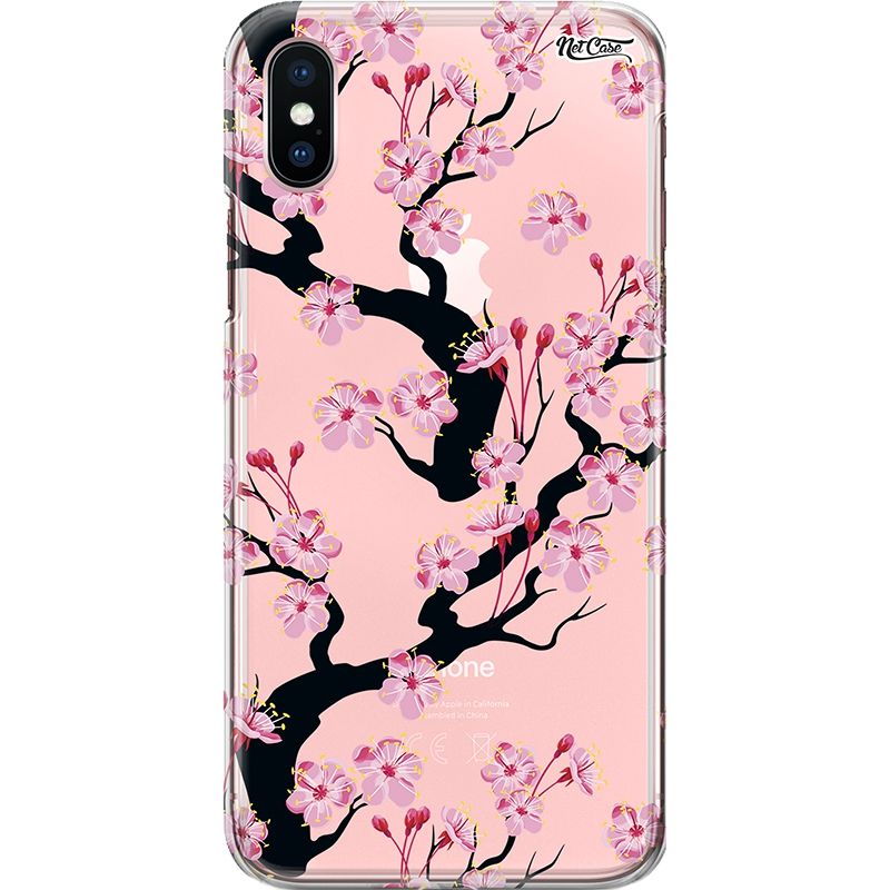 Capa Silicone NetCase Transparente Pink Lily Tree