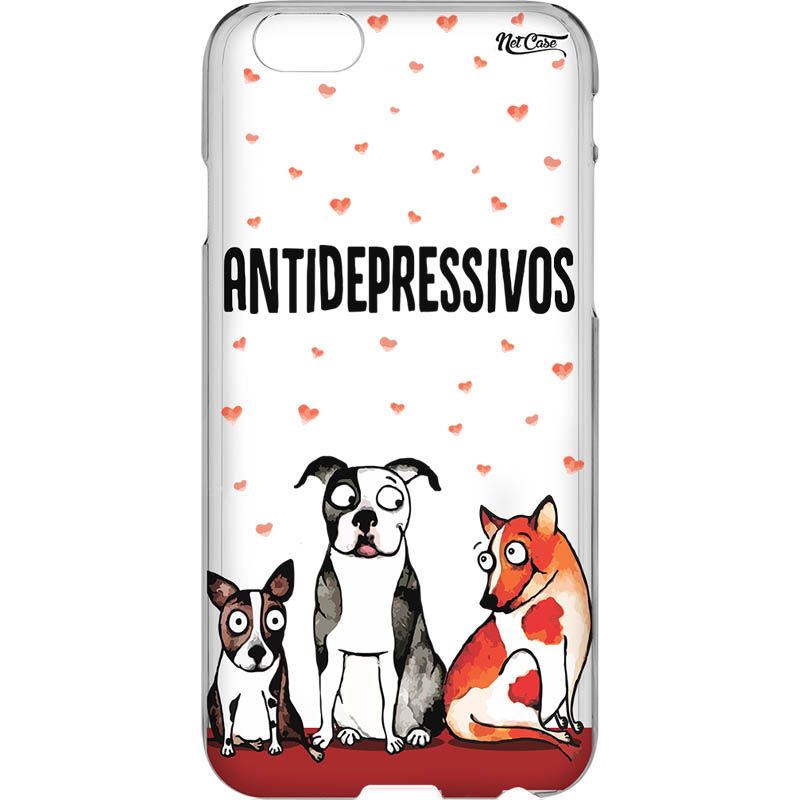 Capa Silicone NetCase Transparente Dogs Antidepressivos