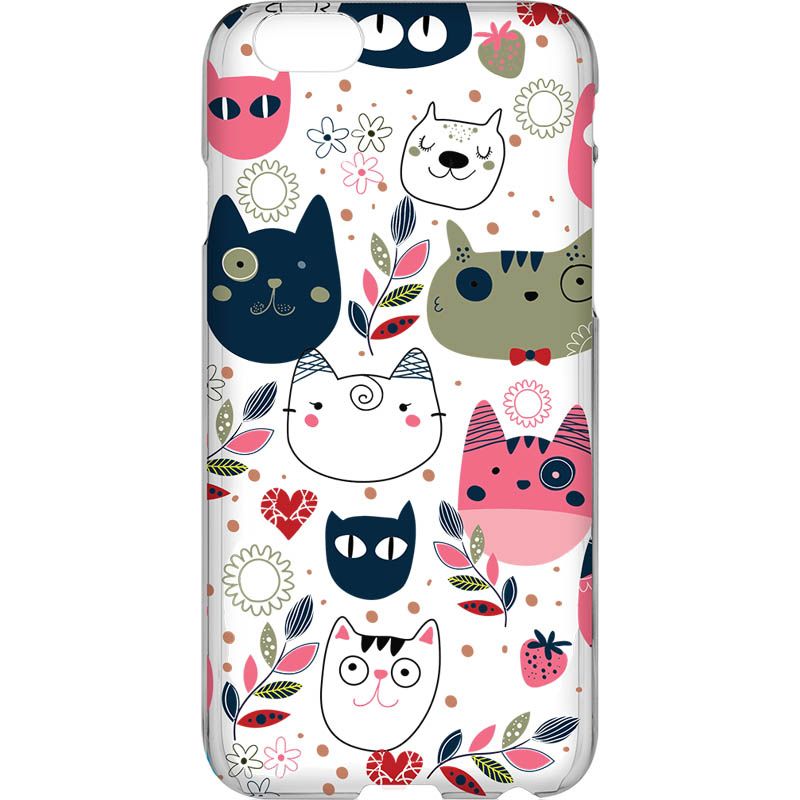 Capa Silicone NetCase Transparente Cats Drawing