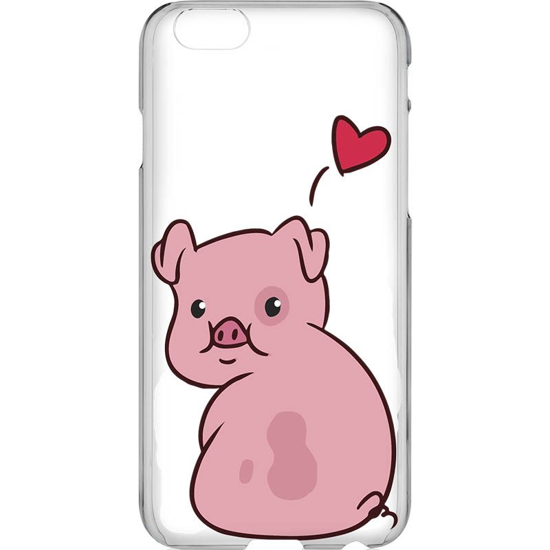 Capa Silicone NetCase Transparente Pig Thinking of Love