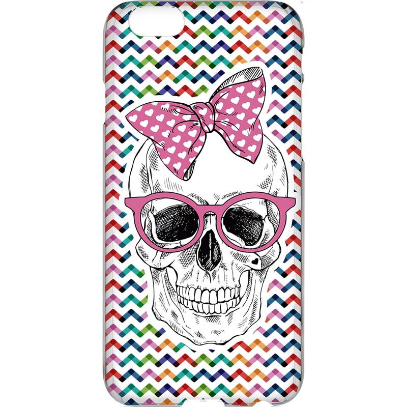 Capa Silicone NetCase Transparente Caveira Zig Zag Laço